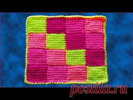 Узор для пледа тунисским крючком. Вязание пледа крючком. Crochet plaid pattern.