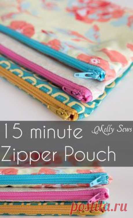 Written plus video tutorial shows you how to sew a zipper pouch - great practice for zippers and fun and quick gifts to make