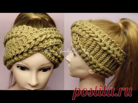 DIADEMA TRENZADA TEJIDA A GANCHO / TURBANTE A CROCHET PASO A PASO TODAS LAS TALLAS