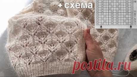 Шикарный нежный ажурный узор спицами (+ схема) для французской кофточки! Knitting pattern!