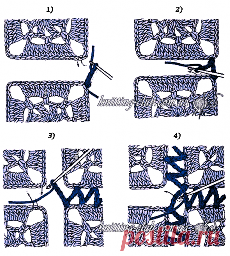 Соединение мотивов крючком | Вязание от А до Я