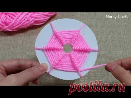 Amazing Flower Craft Ideas with Woolen - Easy Rose Making - Hand Embroidery Trick - New Wool Design