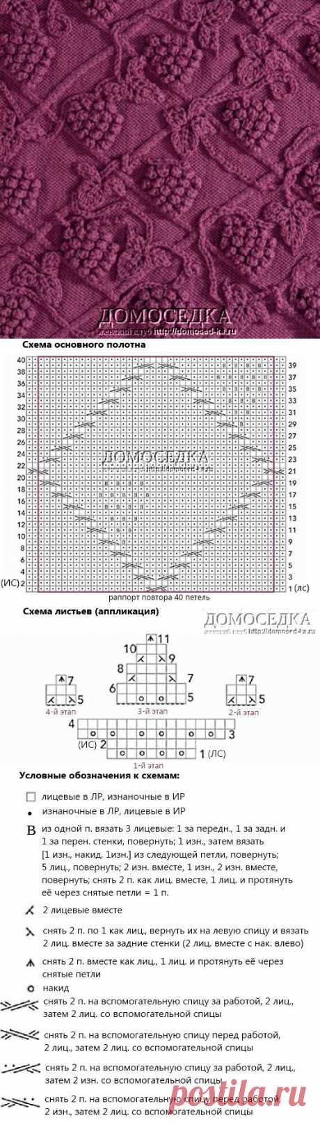 Красивый узор спицами..