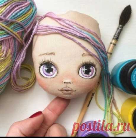 Разметка лица текстильной куклы
