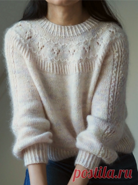 Пуловер на круглой кокетке Fairy Bouquet - Вяжи.ру