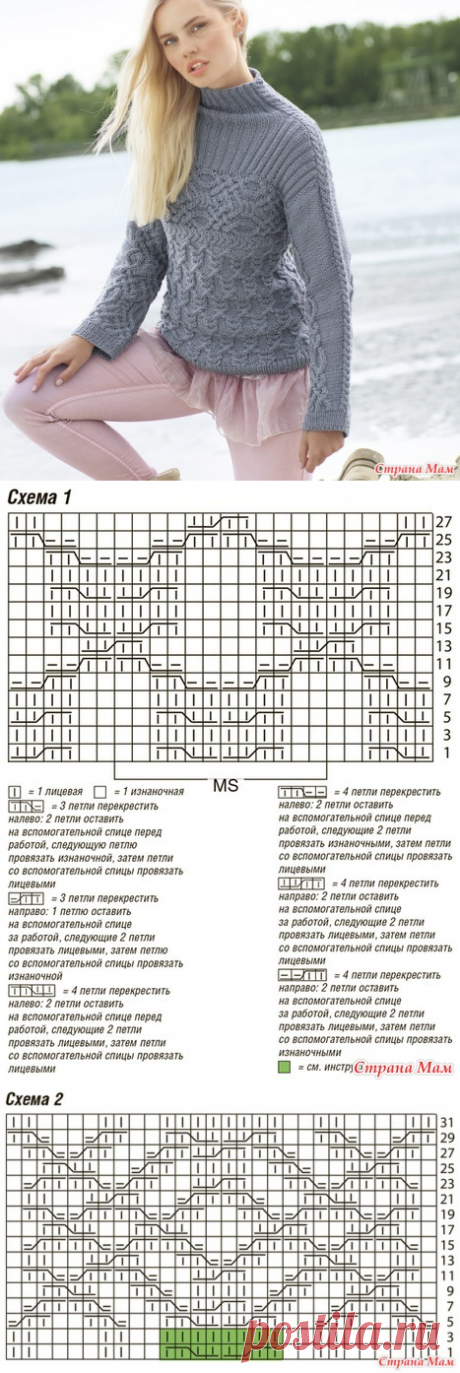 Свитер с кельтскими узорами из журнала Сабрина № 11 2015 г. - Вязание - Страна Мам