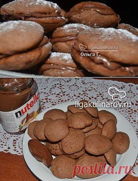 Шоколадное бисквитное печенье с начинкой &quot;Марго&quot; – рецепт с фото от Лиги Кулинаров, пошаговый рецепт