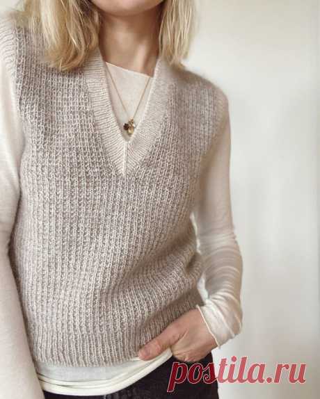 Вяжем с creative_knit_жилет Friday Slipover V-neck от дизайнера PetiteKnit