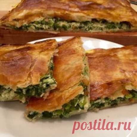 Пирог с зеленым луком - кулинарный рецепт