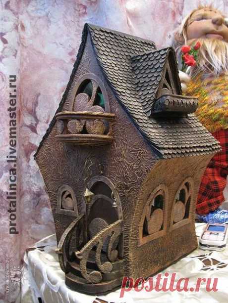 Купить Интерьерный ночничок "Пряничный домик" - сказочный домик, ночник для детской, эксклюзивный подарок