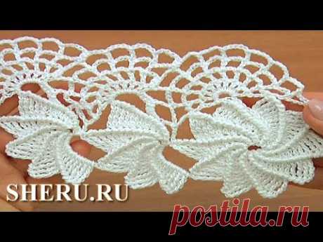 Crochet Spider Web Lace Tutorial 23 часть 1 из 2 Ленточное кружево с паутинкой