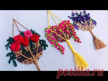 Hand Embroidery: Mini Flower Basket Embroidery