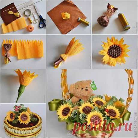 How to DIY Crepe Paper Chocolate Sunflower