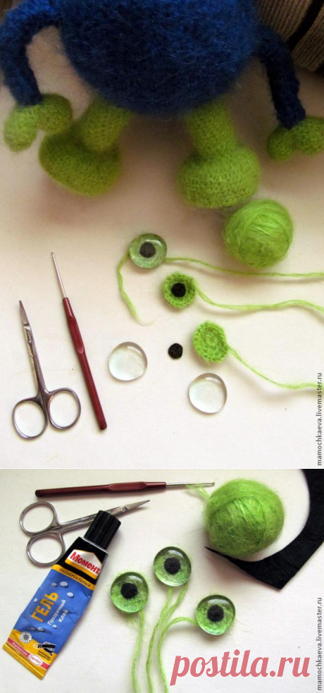 Делаем глазки для вязаных и текстильных игрушек — простые и почти универсальные - Ярмарка Мастеров - ручная работа, handmade