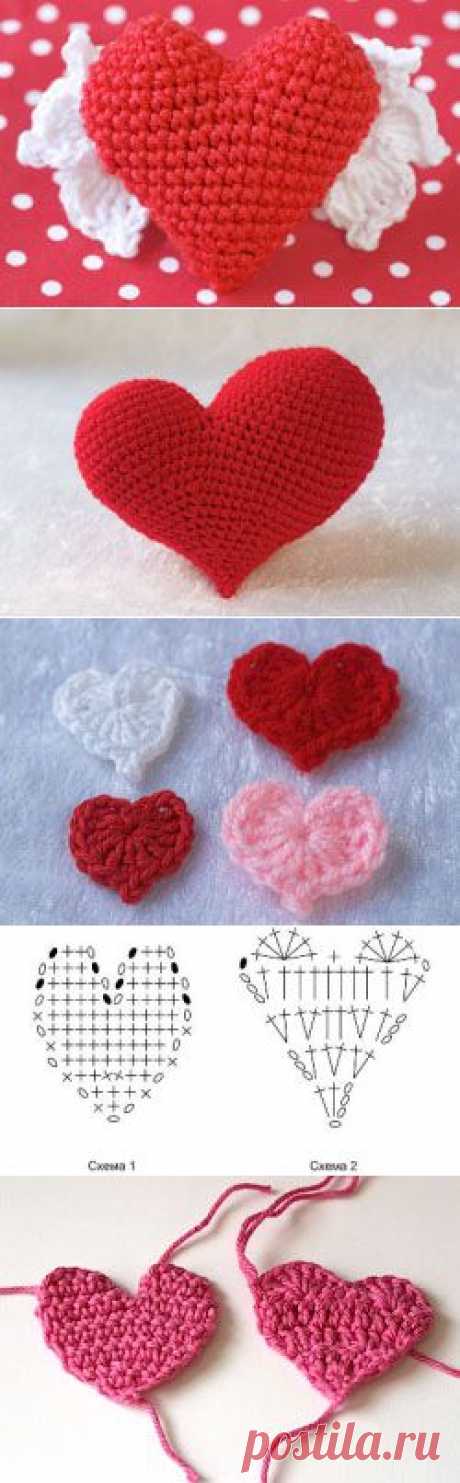 Вязаные сердечки ко Дню Святого Валентина - Вязаные игрушки - Схемы вязания - Авторский проект Натальи Грухиной