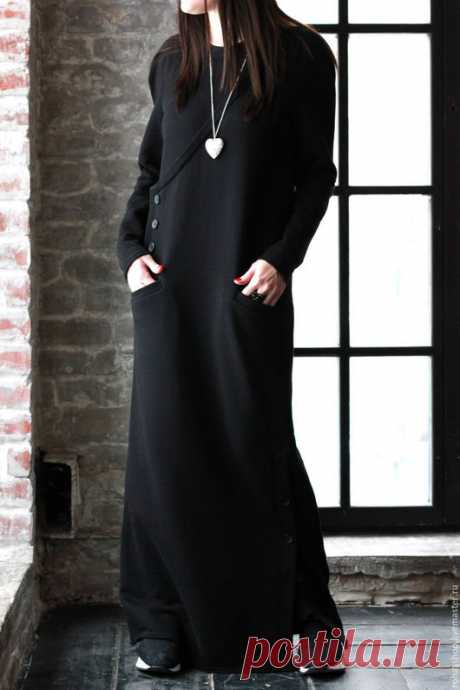 Купить Платье Black Dune - черный, платье, платья, длинное платье, платье в пол