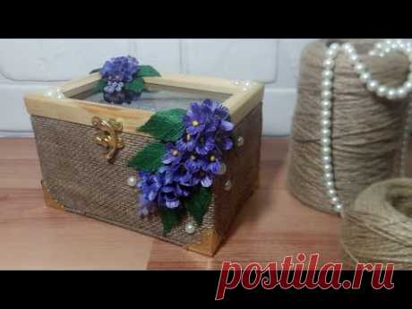 ИДЕЯ из ДЖУТА и МЕШКОВИНЫ/ ШКАТУЛКА С ФОТОРАМКОЙ/ IDEA from JUTE and BAG WITH PHOTO FRAME - YouTube