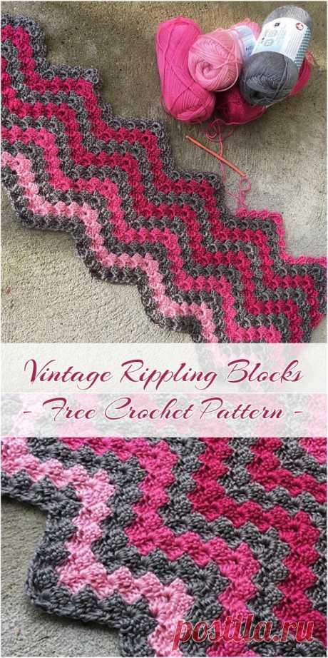 Vintage Rippling Blocks [Free Crochet Pattern] | Patterns Valley