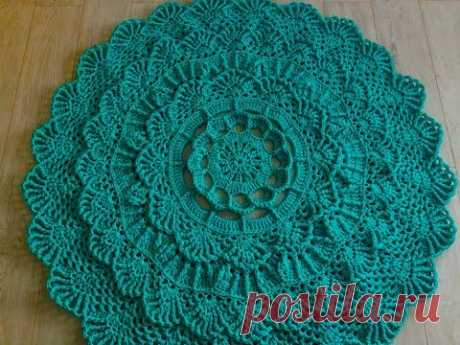 Часть 1 ВЯЗАНЫЙ КОВЕР 1-5 ряд МК мастер класс CROCHET RUG DIY from rope