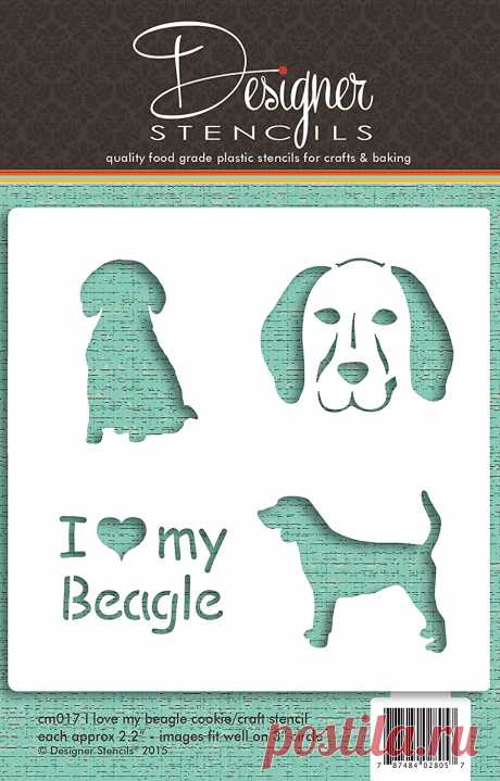 Amazon.com: I Love My Beagle Cookie y Craft plantilla cm017 – by Designer plantillas: Kitchen & Dining