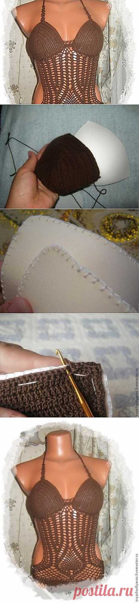 Обвязывание чашечек для купальника - Ярмарка Мастеров - ручная работа, handmade