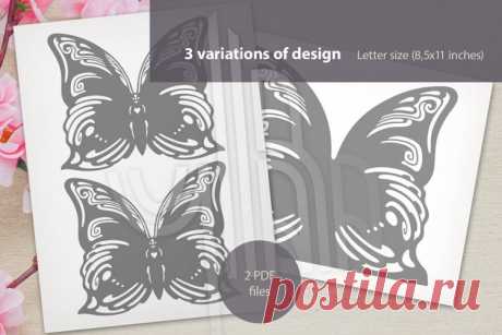 Butterfly papercut tempelate, SVG cutting file