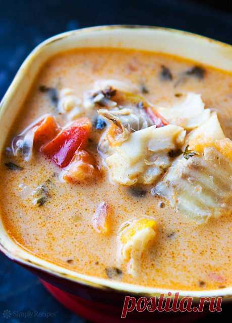 Moqueca – Brazilian Fish Stew Recipe | SimplyRecipes.com Brazilian moqueca, a fish stew made with firm white fish, onions, garlic, bell peppers, tomatoes, cilantro, and coconut milk.