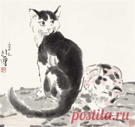 Two Cats - Xu Beihong - WikiArt.org ‘Two Cats’ was created by Xu Beihong in Expressionism style. Find more prominent pieces of animal painting at Wikiart.org – best visual art database.