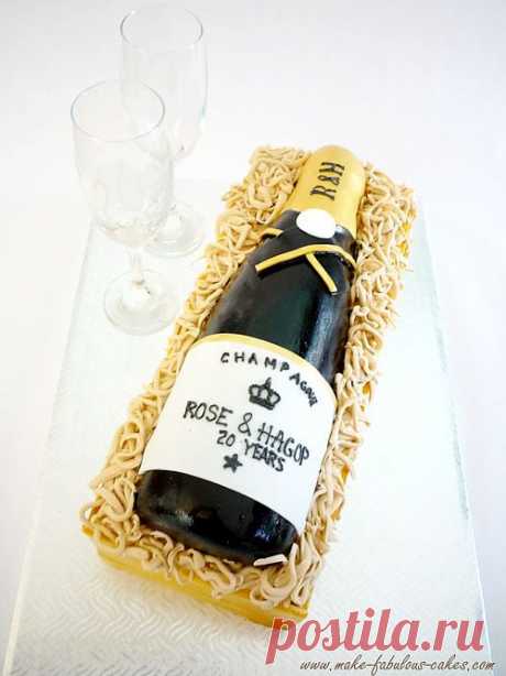 Champagne Bottle Cake