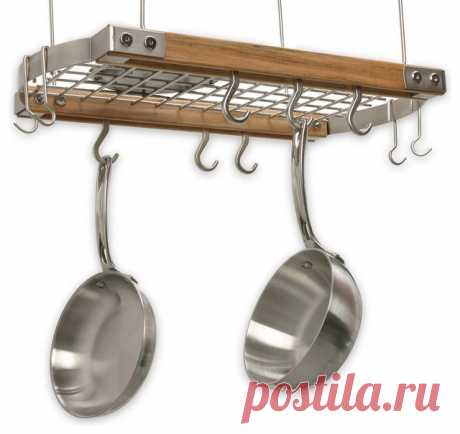 Mini Ceiling Oval Pot Rack, Natural - Traditional - Pot Racks - by J.K. Adams Company