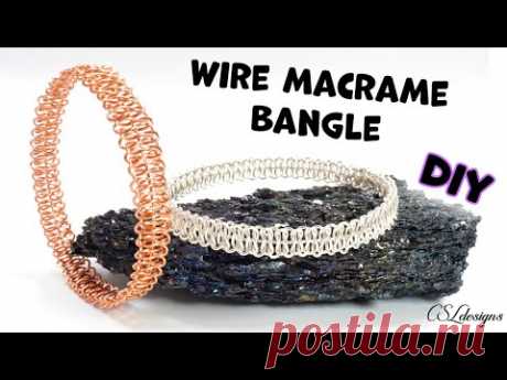 Quick and Easy Unisex Wire Macrame Bangle Tutorial ⎮ Using square knot only! 😄