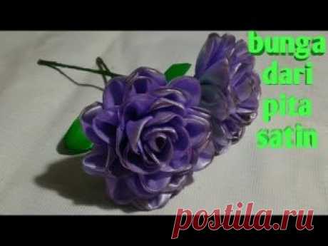 DIY | sattin ribbon rose | bunga dari pita satin