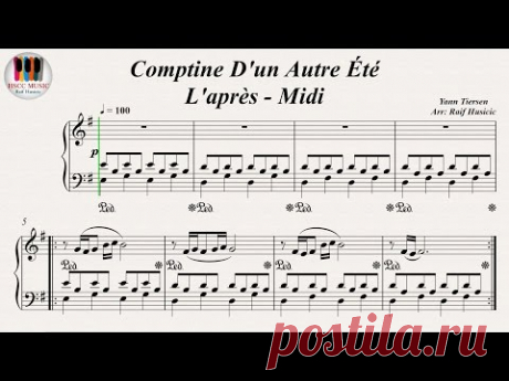Comptine D'un Autre Été, L'après - Midi, (Die Fabelhafte Welt der Amélie) - Yann Tiersen, Piano