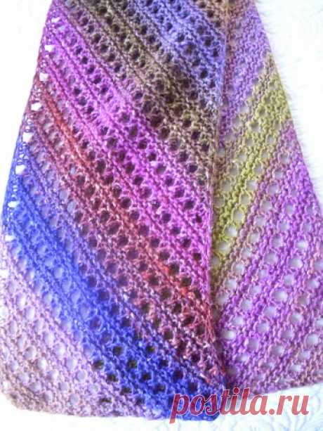 Диагональный шарф | Вязание спицами аксессуаров