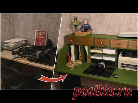 Из ширпотреба в аристократа: винтажное бюро из старого офисного стола