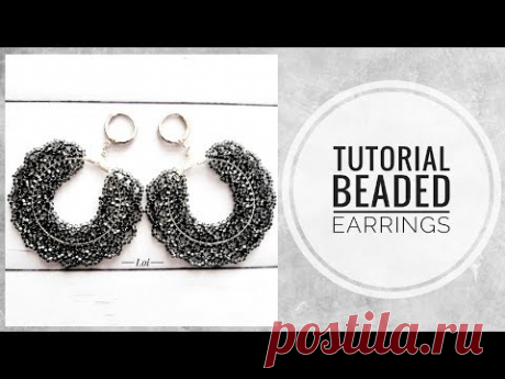 #МК - Ажурные серьги-кольца из бисера | #Tutorial - Openwork beaded earrings