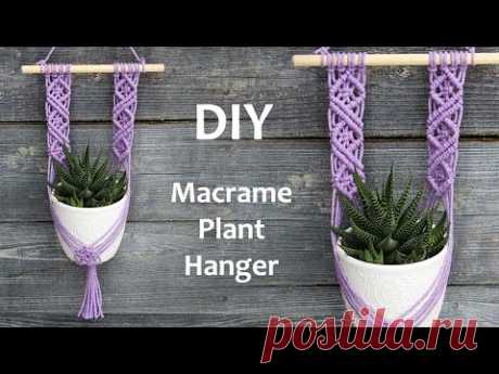 DIY Macrame Plant Hanger Tutorial | DIY Macrame Wall Hanging Tutorial | Макраме Кашпо для Цветов