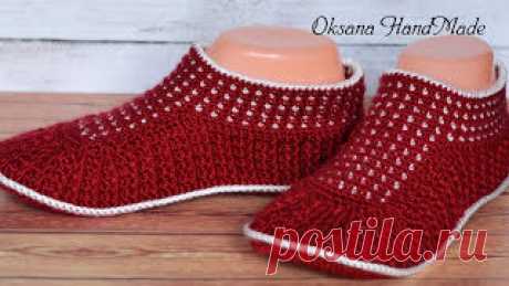 Мои любимые домашние тапочки крючком.1/2 часть мастер класса. Slippers crochet. | Oksana HandMade | Дзен