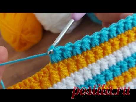 Easy Crochet Baby Blanket Pattern for Beginners Knitting - Tığ işi bebek battaniyesi örgü modeli..