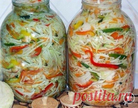 Капустный салат на зиму «Осенний». Долго хранится и вкус отменный