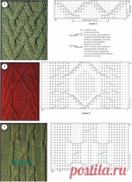 Узоры для вязания спицами. Узоры для вязания крючком.