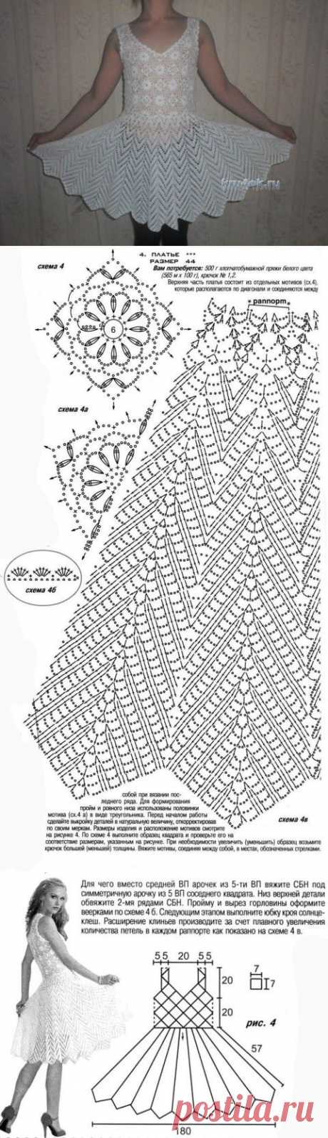 Вязаный крючком сарафан - вязание крючком на kru4ok.ru