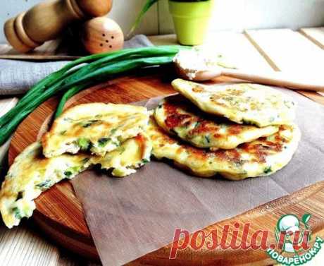 Оладушки с сыром и зеленым луком - кулинарный рецепт