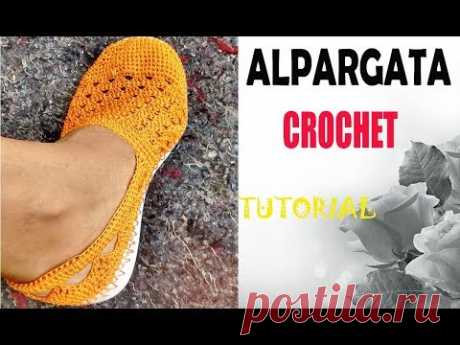 ALPARGATAS TEJIDAS A CROCHET PARA DAMA👢