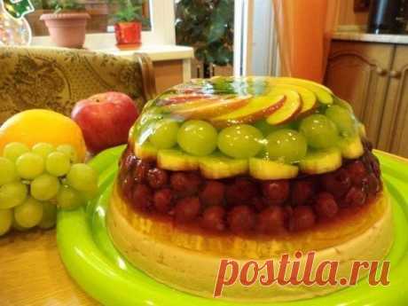 Желейный торт с фруктами - Простые рецепты Овкусе.ру