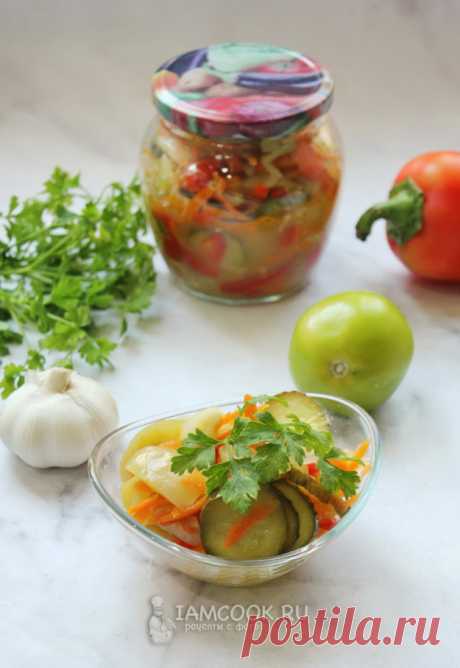 Салат «Донской» с зелеными помидорами на зиму — рецепт с фото пошагово