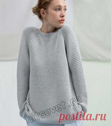 Свободный свитер женский спицами Рукоделие для дома своими руками. Мастер-классы, уроки и креативные идеи.