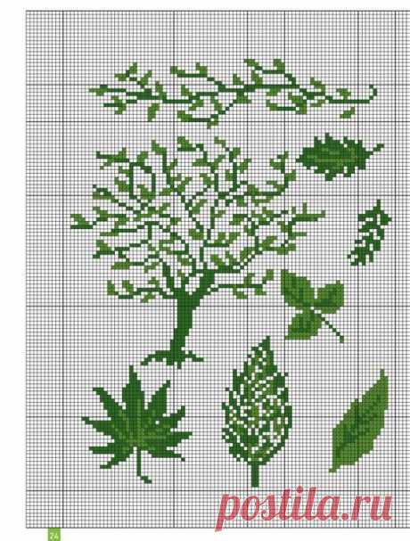 ​Вышиваем крестиком зеленые листики Вышиваем крестиком зеленые листикиПодборка схем в вышивальную копилку, чтобы в ваших работах было разнообразие.