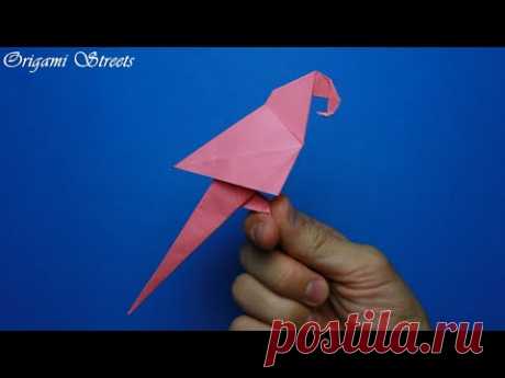 Как сделать попугая из бумаги. Оригами попугай