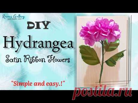 CARA MEMBUAT BUNGA HYDRANGEA dari pita satin || How To Make Hydrangea Satin Ribbon Flowers